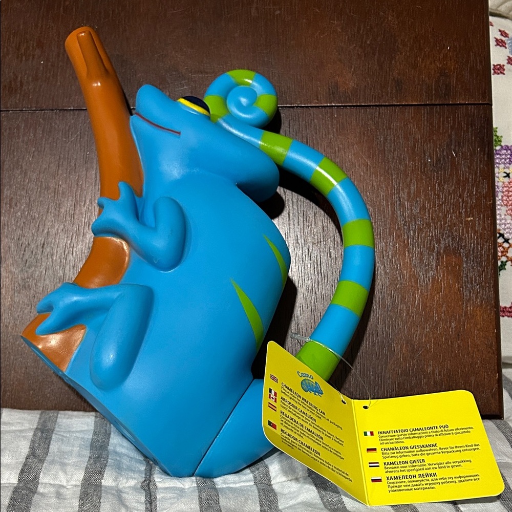 Blue Chameleon Watering Can